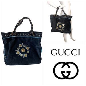 Gucci Irina Babouska Suede Tote